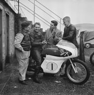 Geoff Duke and Gilera Racing Team crew